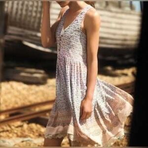 Maeve Violetta Babydoll Mini Dress Floral Boho Spring Dress